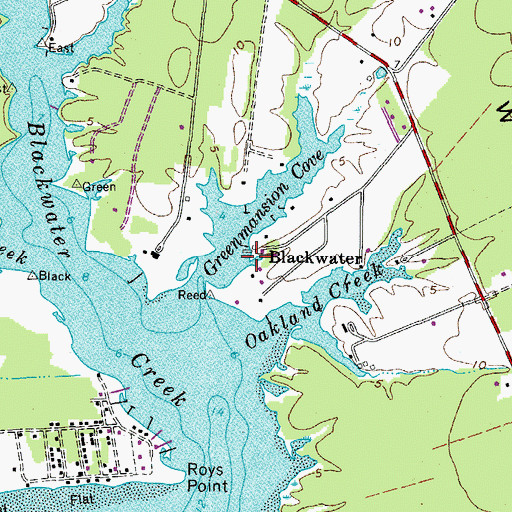 Topographic Map of Mobjack Bay Marina, VA