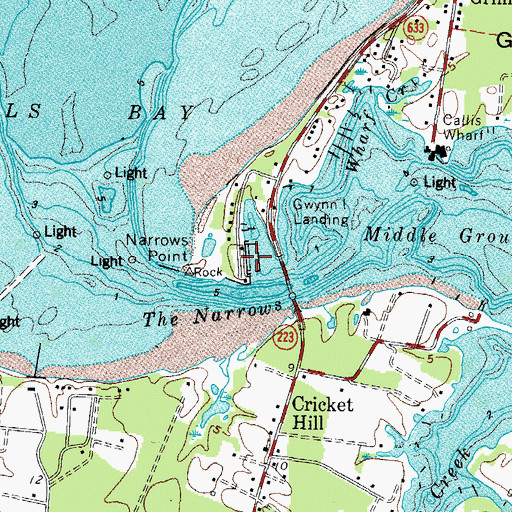 Topographic Map of Narrows Marina, VA