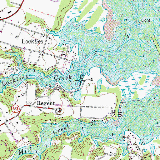 Topographic Map of Regent Point Marina, VA