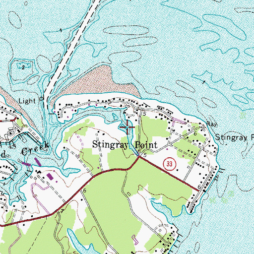 Topographic Map of Stingray Point Marina, VA