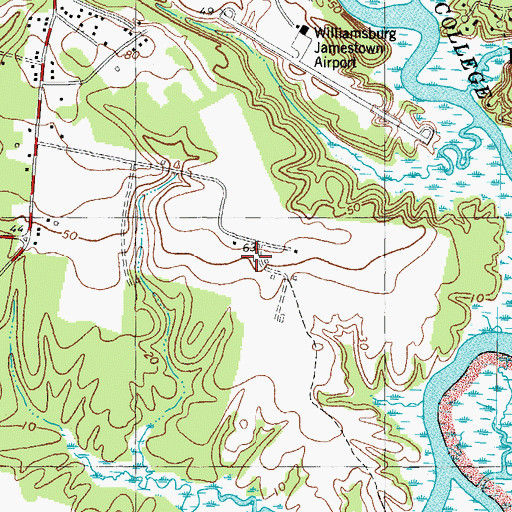 Topographic Map of Williamsburg Winery, VA