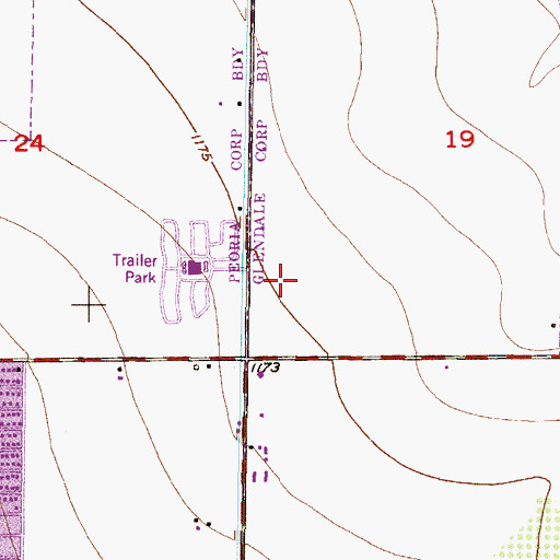 Topographic Map of Village Park, AZ