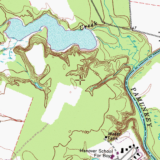 Topographic Map of Hanover US Highway 301 Solid Waste Service Center, VA