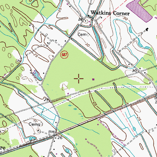 Topographic Map of Southeastern Public Service Authority Franklin Transfer Station, VA