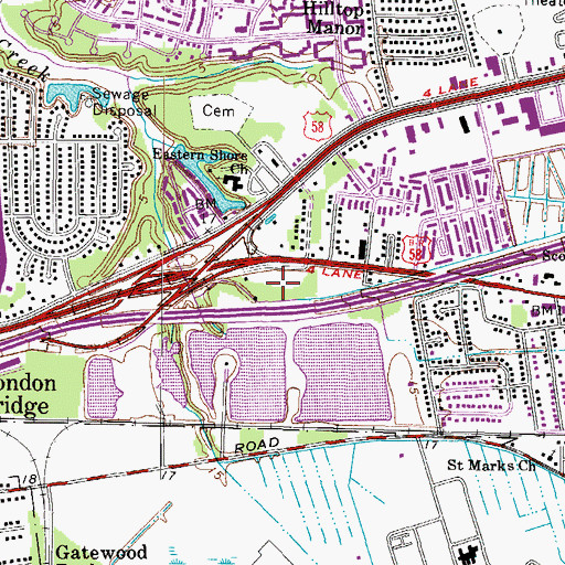Topographic Map of Southeastern Public Service Authority Oceana Transfer Station, VA