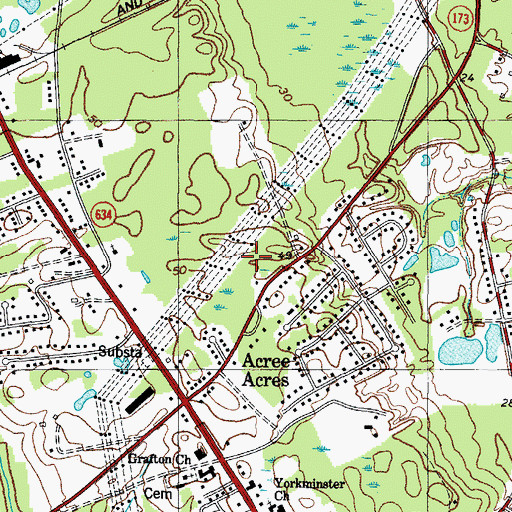 Topographic Map of Virginia Peninsula Public Service Authority York County Transfer Station, VA
