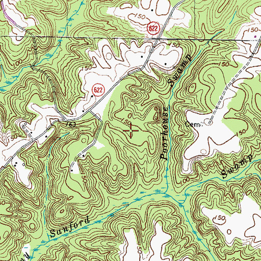 Topographic Map of Westmoreland County Montross Transfer Station, VA