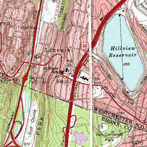 Topographic Map of Lewis Conor Park, NY
