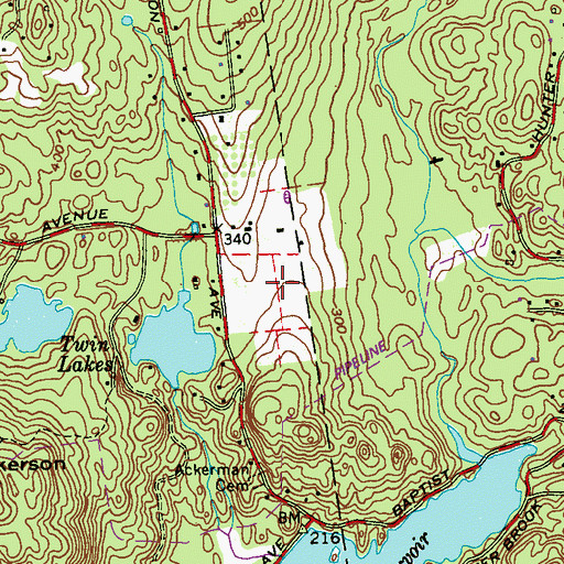 Topographic Map of Hemlock Hill Farm, NY