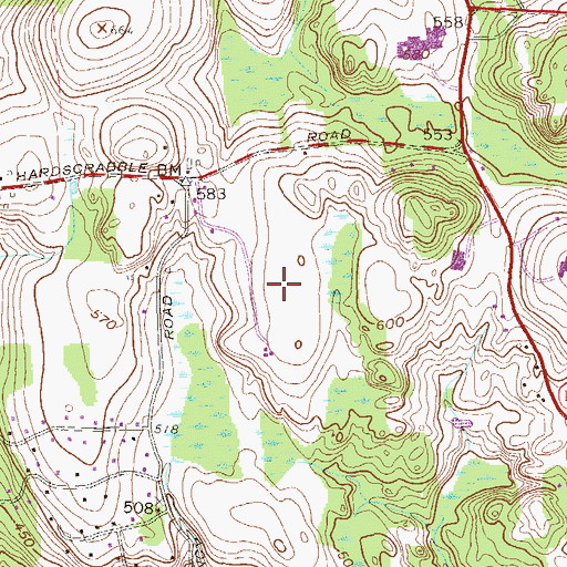 Topographic Map of North Salem Vineyard, NY