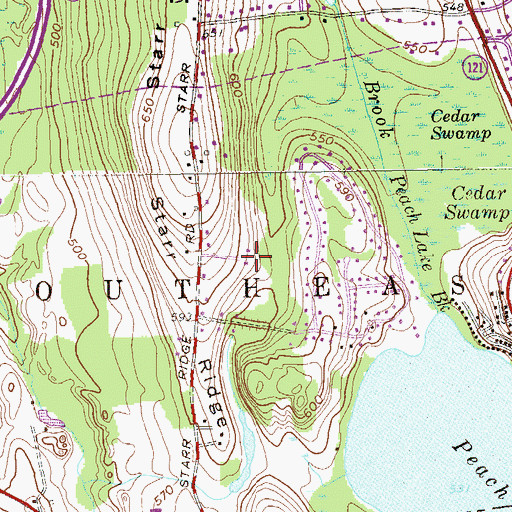Topographic Map of Hidden Meadow Farms, NY