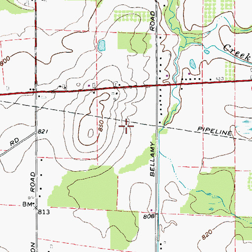 Topographic Map of Burnham Orchards, OH