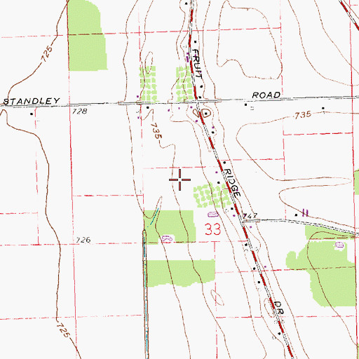 Topographic Map of Derges Orchard, OH