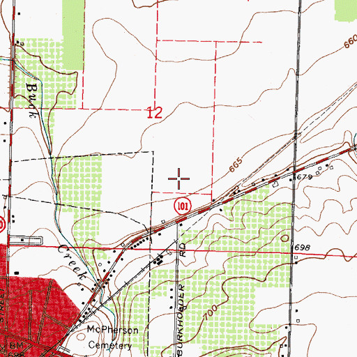 Topographic Map of Eshleman Fruit Farm, OH