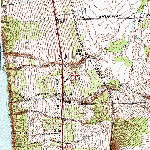 Topographic Map of Glendale Farm, NY