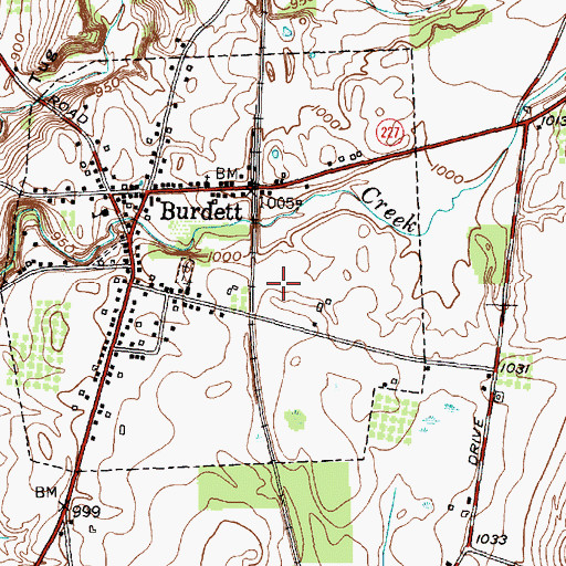 Topographic Map of Wickham Farms, NY