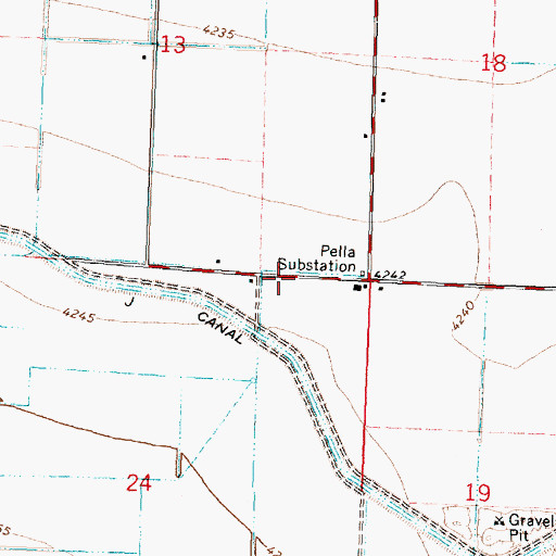 Topographic Map of J 29 A Lateral, ID