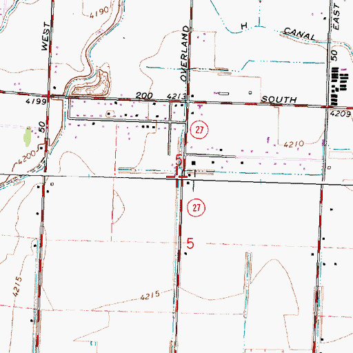 Topographic Map of J 27 M Lateral, ID