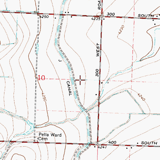 Topographic Map of J 33 A Lateral, ID