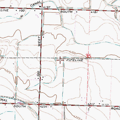Topographic Map of J 35 Lateral, ID