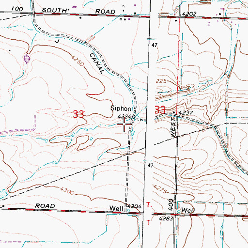 Topographic Map of J 36 Pipeline, ID