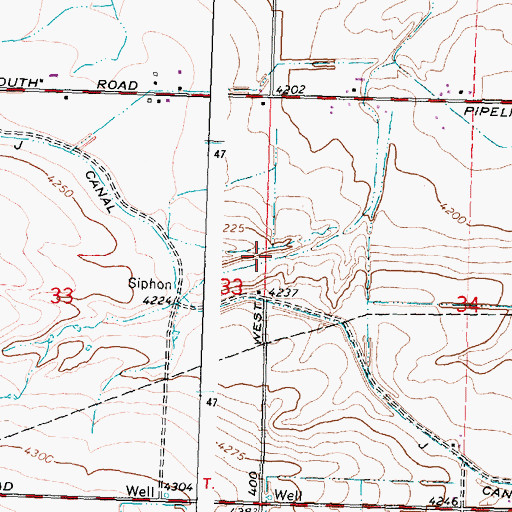 Topographic Map of J 37 Pipeline, ID