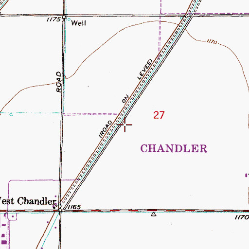 Topographic Map of Village of Gila Springs, AZ