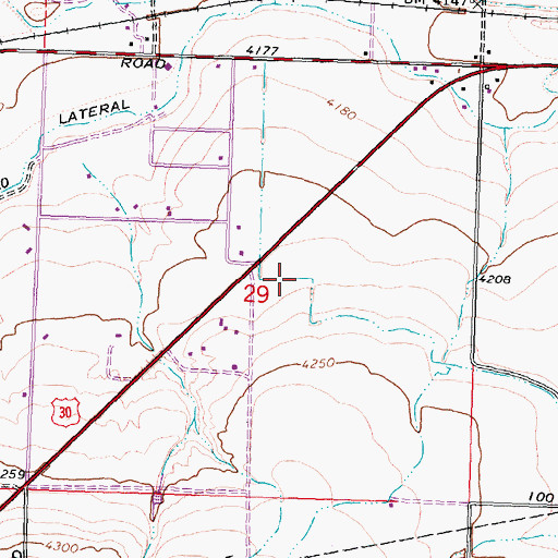 Topographic Map of J 40 Lateral, ID