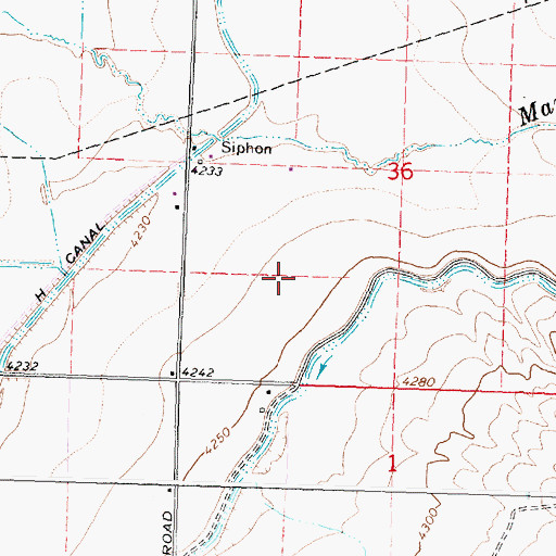 Topographic Map of J 6 Lateral, ID