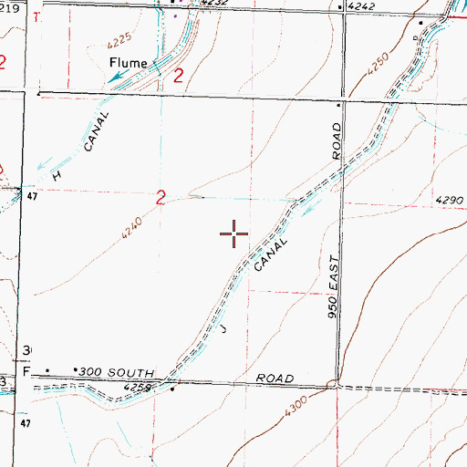 Topographic Map of J 8 Lateral, ID