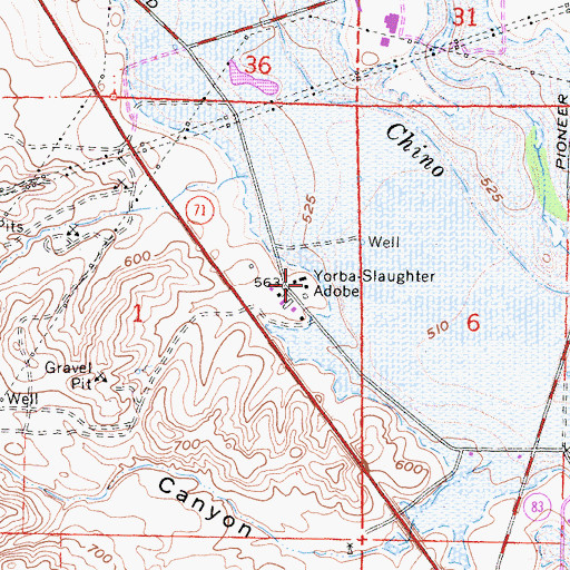 Topographic Map of Yorba Slaughter Adobe, CA