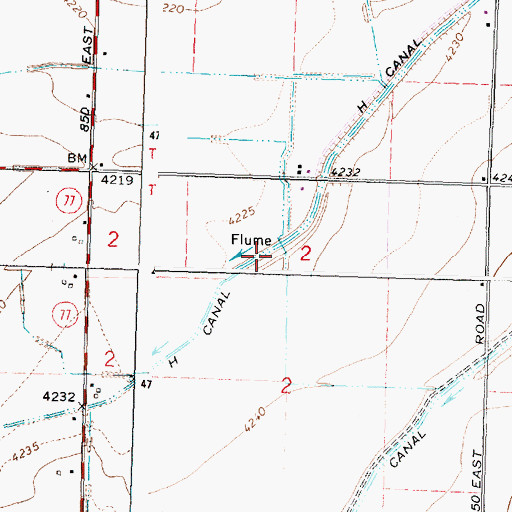 Topographic Map of Priest Drain Ditch, ID