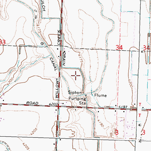 Topographic Map of Snipe Drain, ID