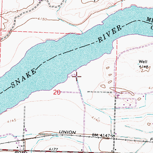 Topographic Map of J Waste Pond, ID