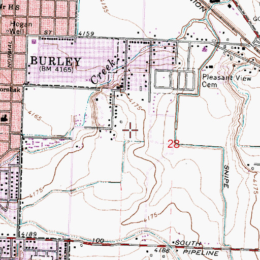 Topographic Map of G 14 Lateral, ID