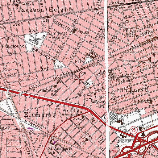 Topographic Map of Last Rain Ministry Church of New York, NY