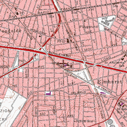 Topographic Map of Little Flock Church, NY