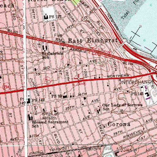 Topographic Map of Little Missionary Baptist Church, NY