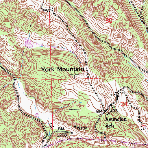 Topographic Map of York Mountain, CA
