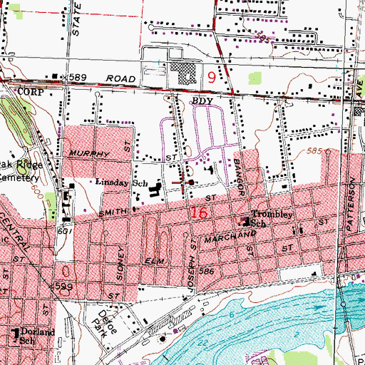 Topographic Map of Riverwalk Baptist Church, MI