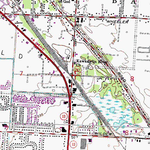 Topographic Map of Cornerstone Baptist Church, MI