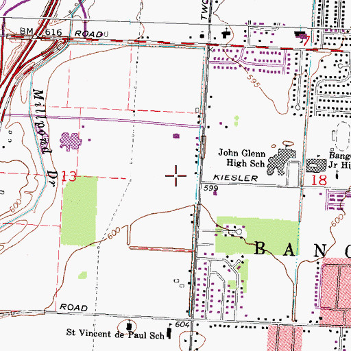 Topographic Map of Christ United Methodist Church, MI