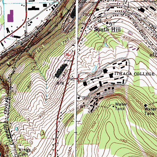 Topographic Map of Alumni Hall, NY