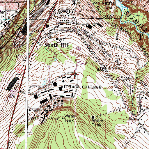 Topographic Map of Clarke Hall, NY