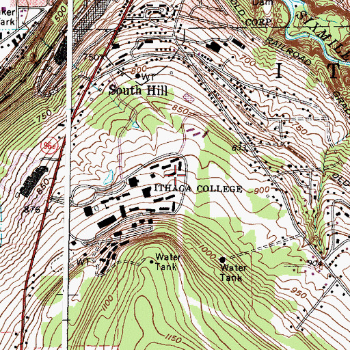 Topographic Map of Eastman Hall, NY