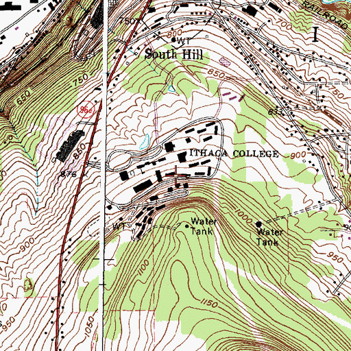 Topographic Map of Gannett Center, NY