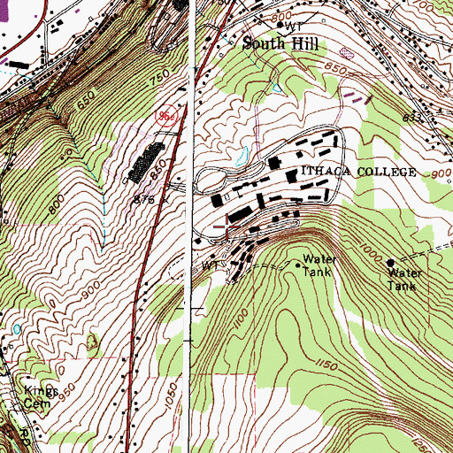 Topographic Map of Center For Health Sciences, NY