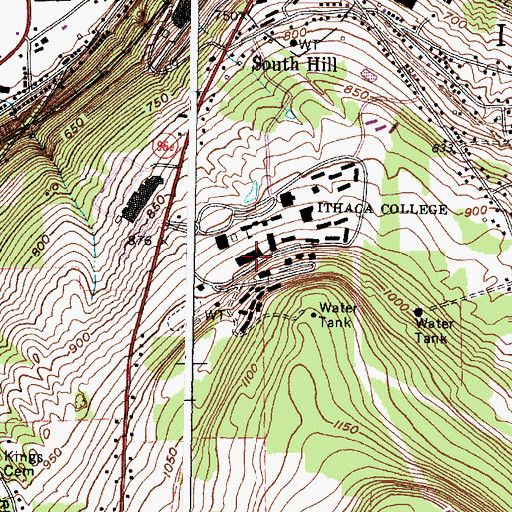 Topographic Map of Hill Center, NY