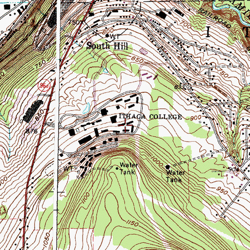 Topographic Map of Hood Hall, NY
