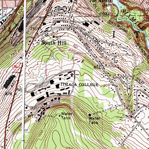 Topographic Map of Lyon Hall, NY